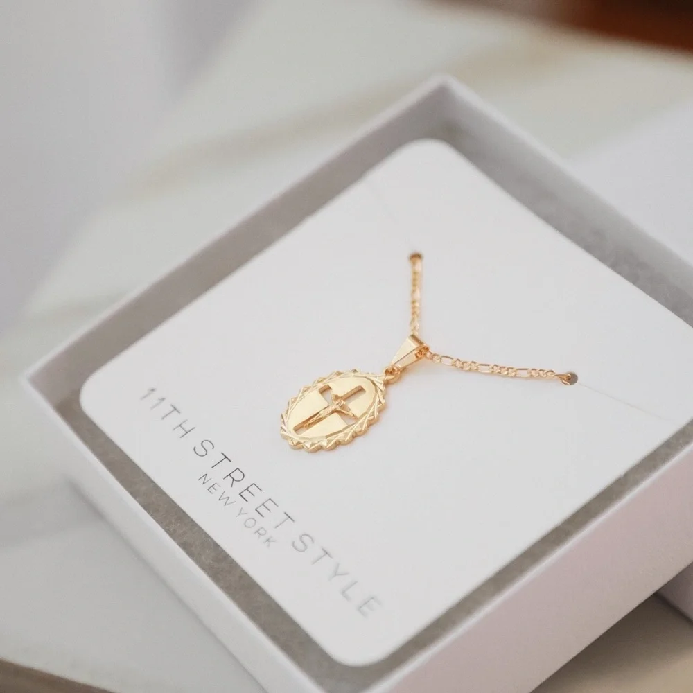 Crucifix Necklace | 18k Gold Filled - Picture 3 of 8